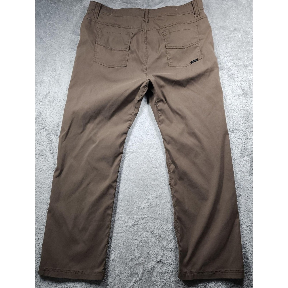PrAna Breathe Pants Mens 38x30 (Fits 36x30) Brown Slim Fit Stretch Chino Casual - Picture 11 of 14